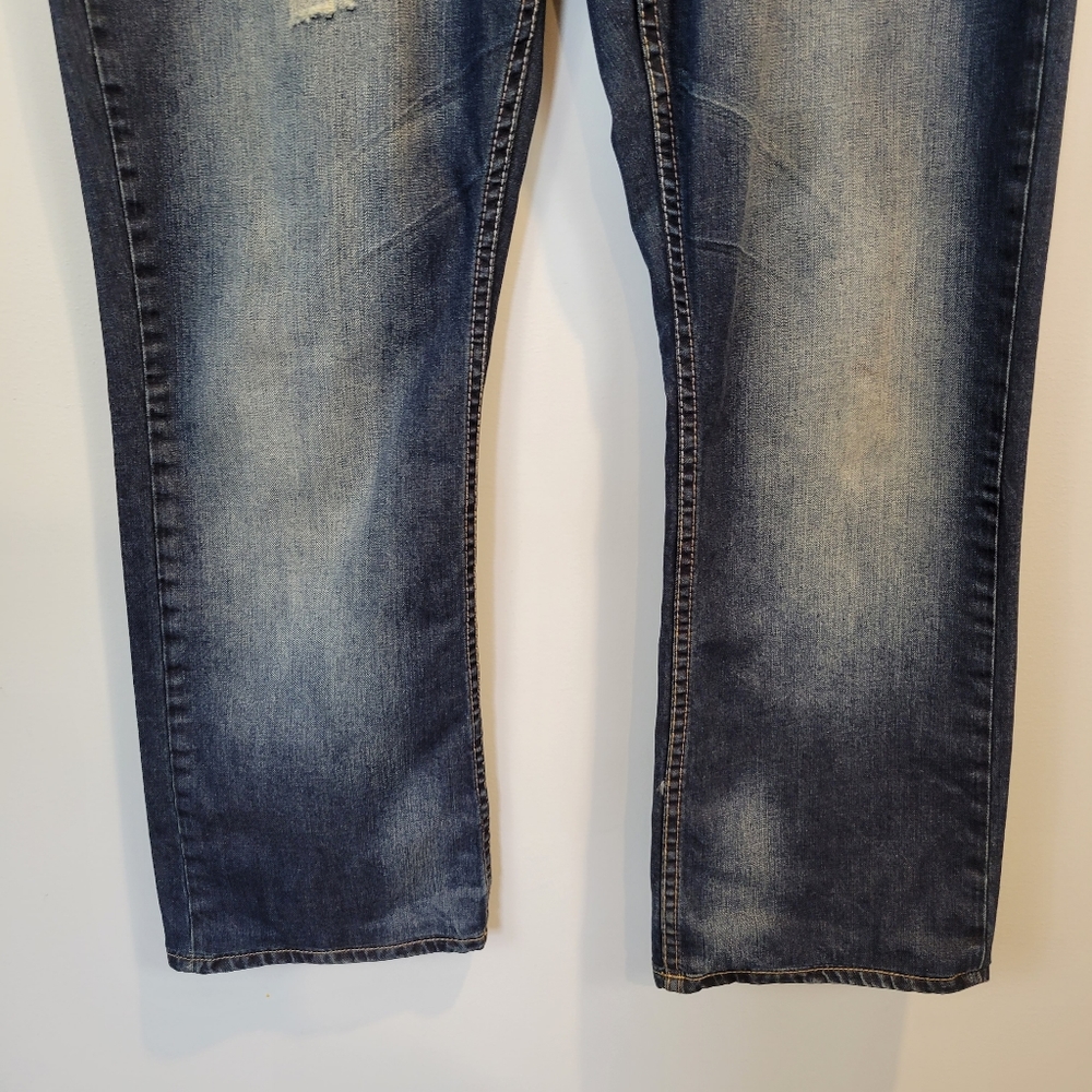 Buffalo David Bitton | Mens Slim Straight Dark Wash Jeans - Picture 8 of 9